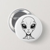 Alien Face Ronde Button 5,7 Cm (Voorkant /achterkant)
