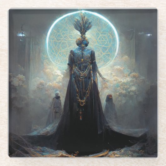 Alien Fae 3 Fantasy Sci-Fi Glazen Onderzetter (Voorkant)