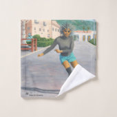 Alien Femme Roller Patinage Imaginaire Art Serviet (Gant de toilette)
