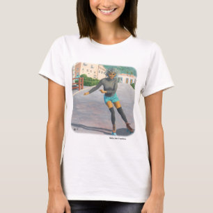 Alien Femme Roller Patinage Imaginaire Art T-shirt