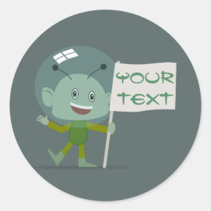Alien Flag Ronde Sticker