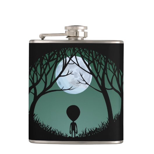 Alien Flask Alien Gray Drink Flasks personaliseren Heupfles (Voorkant)