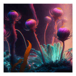 Alien Flowers Perfect Poster