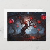 Alien Forest, Twisted Trees, Glowing Red Orbs Briefkaart (Voorkant / Achterkant)