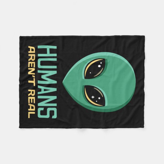 Alien Funny Humans zijn geen echte Schattigee UFO  Fleece Deken (Voorkant (Horizontaal))