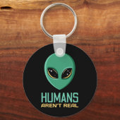 Alien Funny Humans zijn geen echte Schattigee UFO Sleutelhanger (Voorkant)