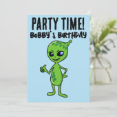 ALIEN FUNNY INVITATIONS DU PARTI ANNIVERSAIRE DE E (Debout devant)