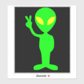 ALIEN FUNNY LITTLE GREEN MAN CAR DECAL STICKER (Feuille)