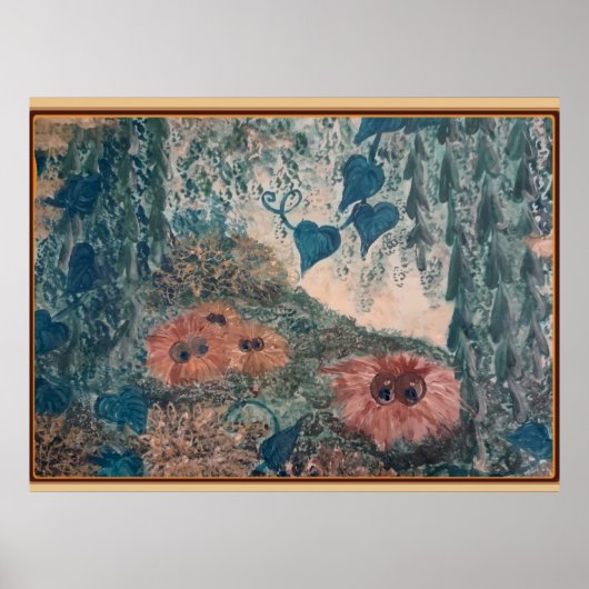 Alien Fuzz Balls Poster Print (Voorkant)