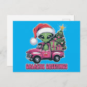 Alien Galactic Greetings Feestdagenkaart (Voorkant / Achterkant)