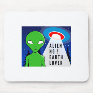 Alien Geen Aardse Liefhebber Grappige Alien T-shir Muismat