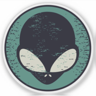 Alien Gezicht Groene Alien Martian Hoofd Sticker