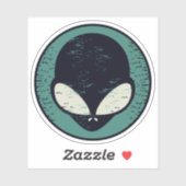 Alien Gezicht Groene Alien Martian Hoofd Sticker (Vel)