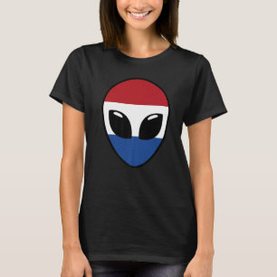 Alien Gezicht Nederland Holland Nederlandse Vlag T-shirt