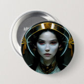 Alien Girl 2 Science Fiction Ronde Button 7,6 Cm (Voorkant /achterkant)