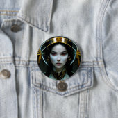 Alien Girl 2 Science Fiction Ronde Button 7,6 Cm (In situ)