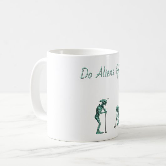 Alien Golf Mug - texte modifiable (Devant gauche)