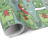 Alien grappige vakantie cadeau kerst inpakpapier (Rol Hoek)