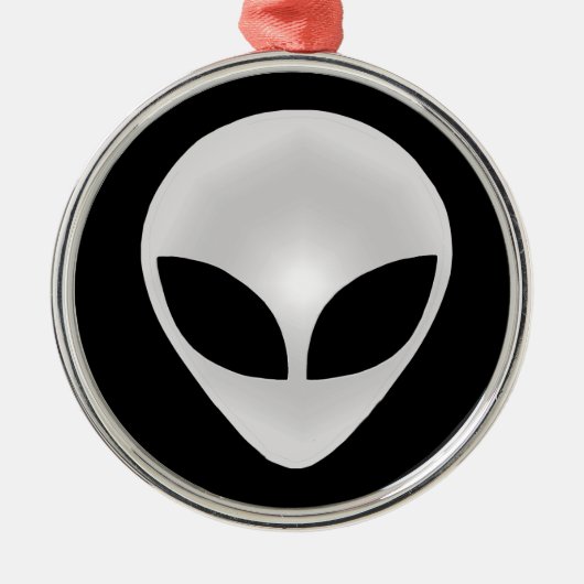 Alien Gray Head Metalen Ornament (Voorkant)