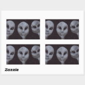 Alien Grays Rechthoekige Sticker (Vel)