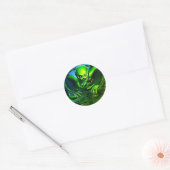 Alien Green Classic Round Sticker (Envelop)