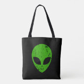 alien green head ufo science fiction extraterrestr draagtas (Achterkant)