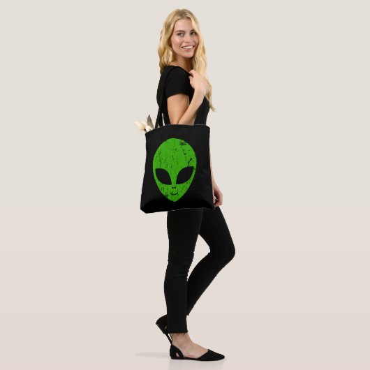 alien green head ufo science fiction extraterrestr draagtas (Op model)