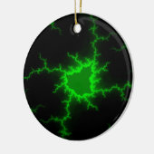 Alien Green Lightning Strikes in Pitch Black Keramisch Ornament (Links)