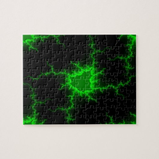 Alien Green Lightning Strikes in Pitch Black Legpuzzel (Horizontaal)