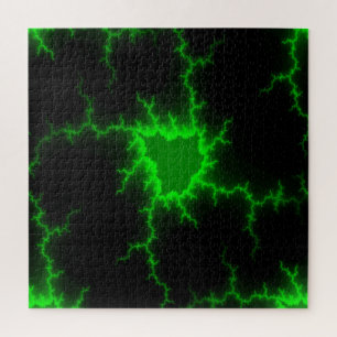 Alien Green Lightning Strikes in Pitch Black Legpuzzel