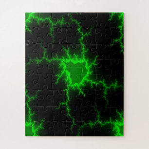 Alien Green Lightning Strikes in Pitch Black Legpuzzel