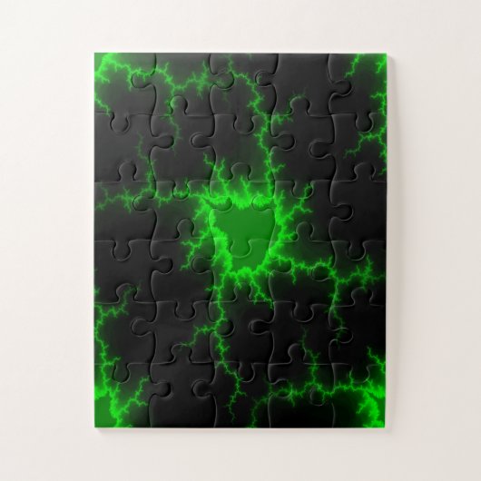 Alien Green Lightning Strikes in Pitch Black Legpuzzel (Verticaal)
