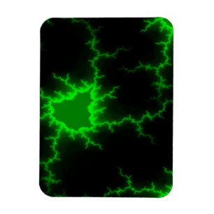 Alien Green Lightning Strikes in Pitch Black Magneet