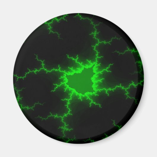 Alien Green Lightning Strikes in Pitch Black Magneet (Voorkant)