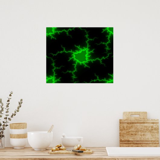 Alien Green Lightning Strikes in Pitch Black Poster (Keuken)