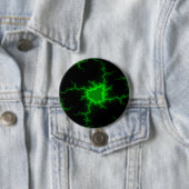 Alien Green Lightning Strikes in Pitch Black Ronde Button 7,6 Cm (In situ)