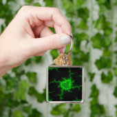 Alien Green Lightning Strikes in Pitch Black Sleutelhanger (Hand)