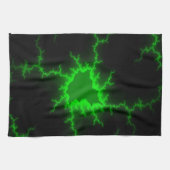 Alien Green Lightning Strikes in Pitch Black Theedoek (Horizontaal)