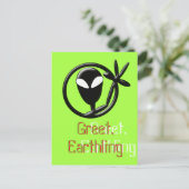 Alien Greeting Briefkaart (Staand voorkant)