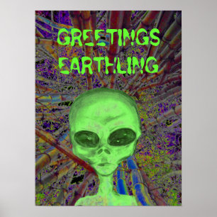 Alien Greeting Poster