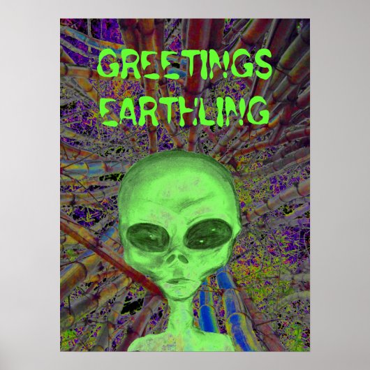Alien Greeting Poster (Voorkant)