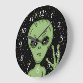 Alien Grey Starry-achtergrond buitenruimte Grote Klok (Hoek)
