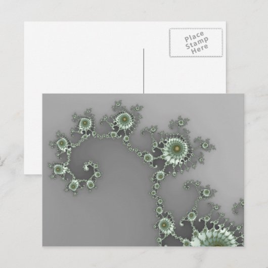 Alien gris - Carte postale fractale (Devant / Derrière)