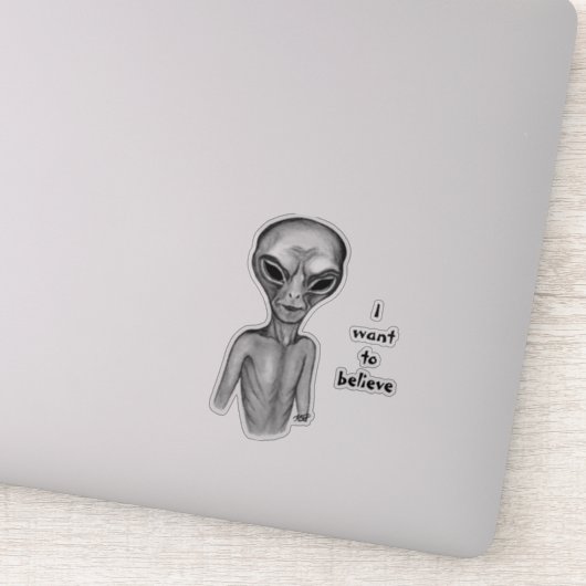 Alien gris, Je veux croire Sticker (Détail)