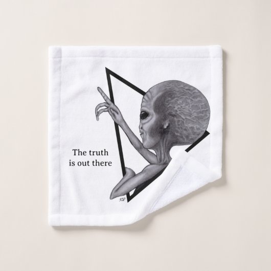 Alien gris, la vérité est là (Gant de toilette)