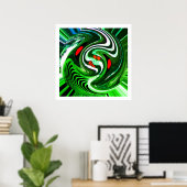 Alien-groene-planart Poster (Thuiskantoor)
