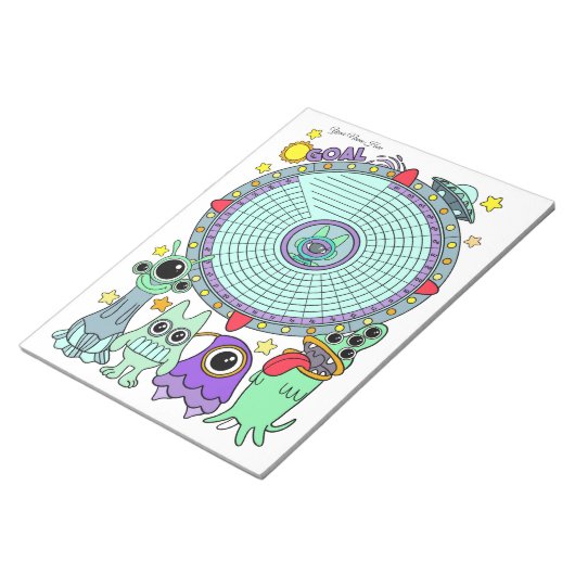 Alien Habit Tracker Custom Notitieblok (Schuin)