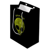 Alien Halftone Custom Tekst Cadeautas (Voorkant Gekanteld)