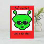 Alien Halloween Uitnodiging (Staand voorkant)