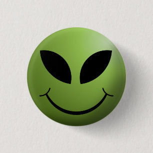 Alien Happy Face Ronde Button 3,2 Cm